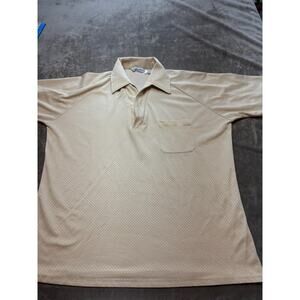 Carina Ford Polo vintage shirt short sleeve Large Polyester USA Made. Disco 70’s